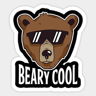 Beary Cool Brown Bear Sticker